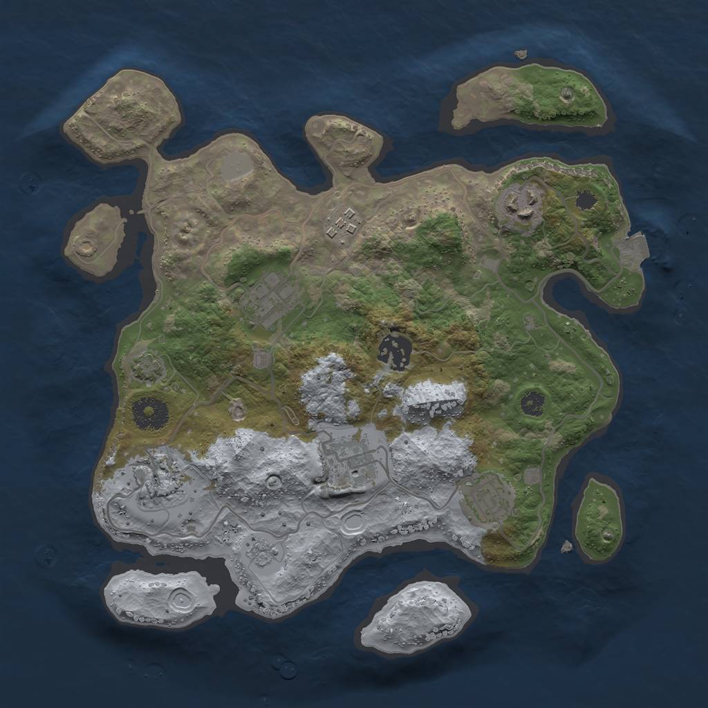 Rust Map: Procedural Map, Size: 3000, Seed: 240501965, 12 Monuments