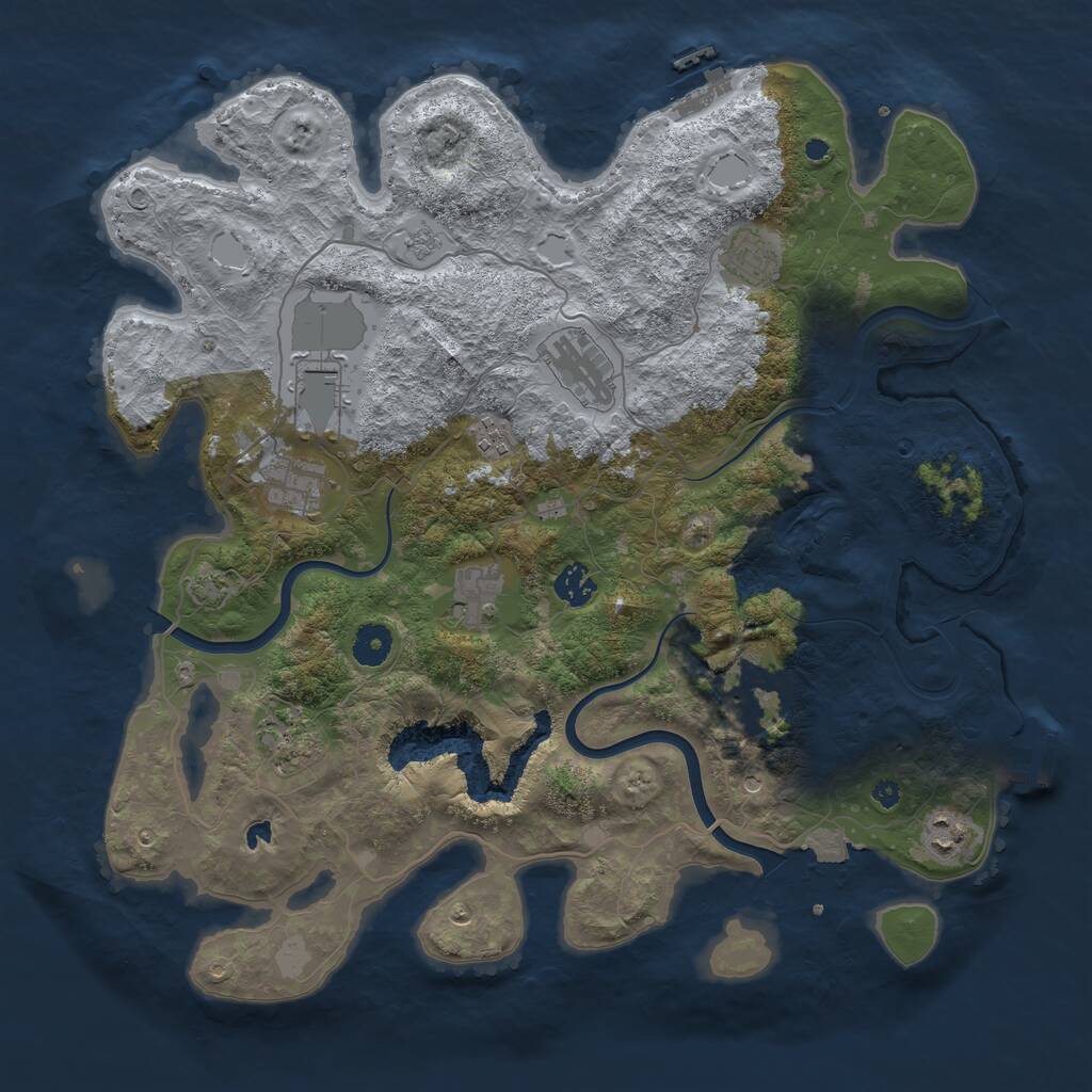 Rust Map: Procedural Map, Size: 4000, Seed: 99111499, 16 Monuments