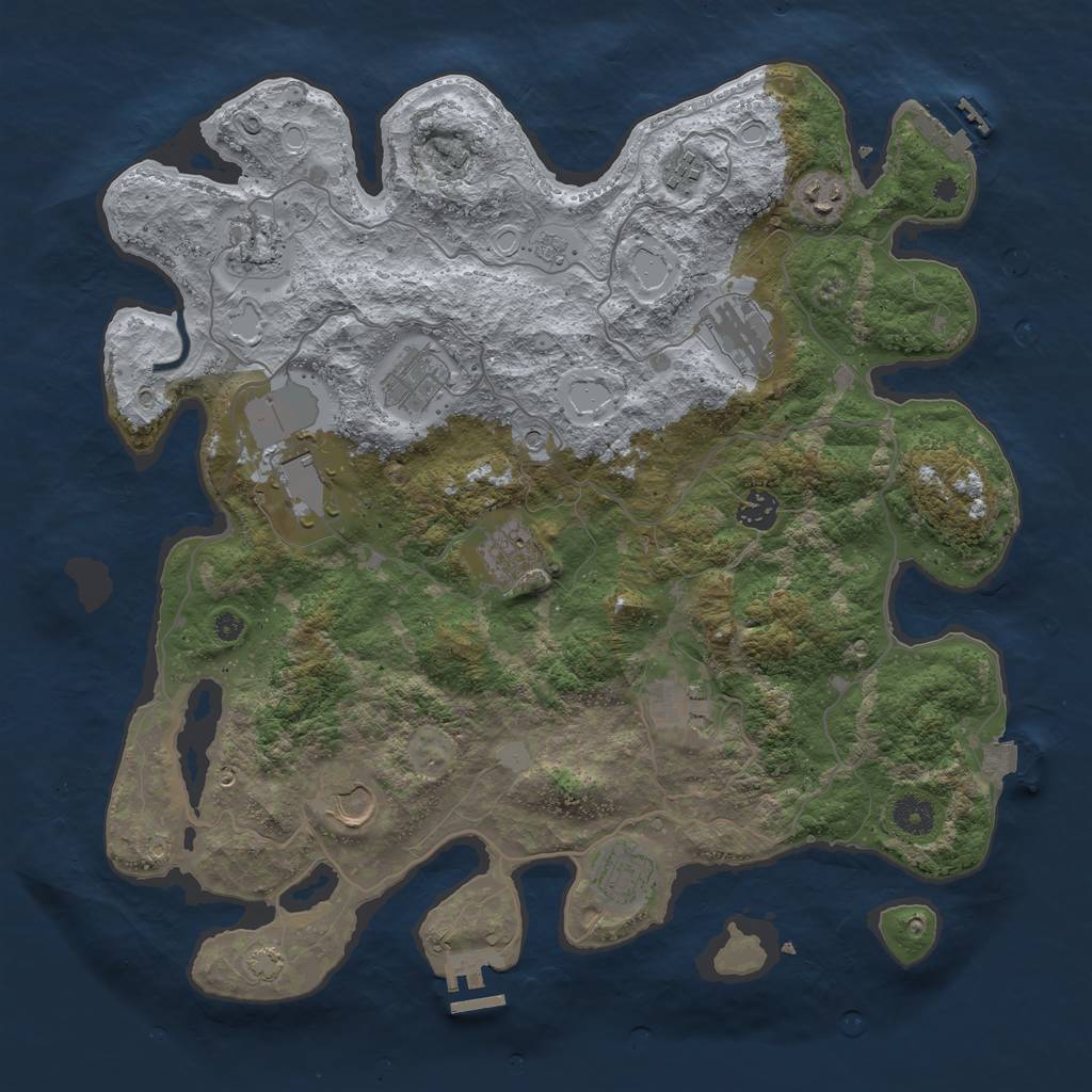 Rust Map: Procedural Map, Size: 4000, Seed: 99111499, 19 Monuments