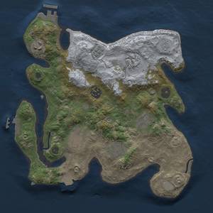 Thumbnail Rust Map: Procedural Map, Size: 3000, Seed: 2028663961, 15 Monuments