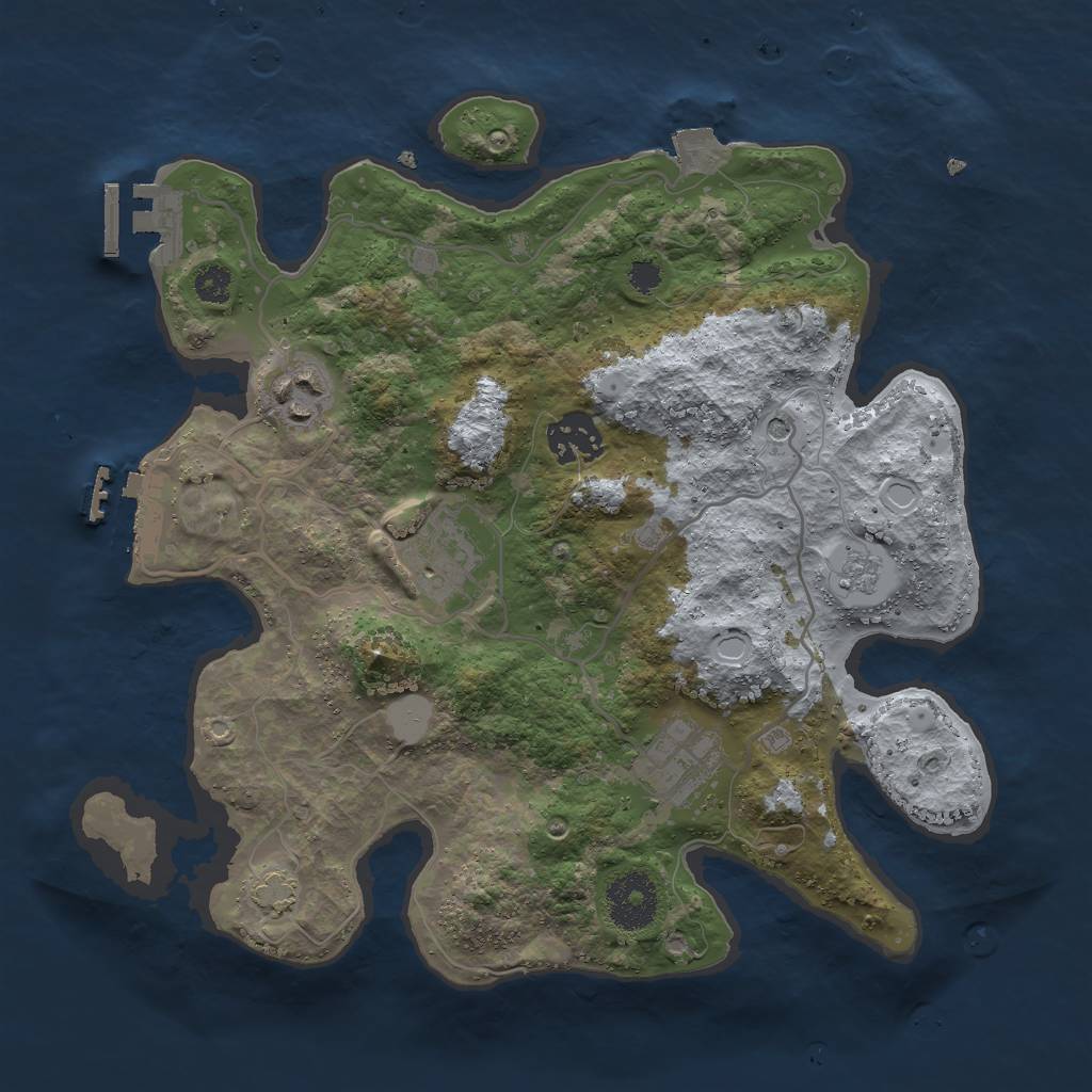 Rust Map: Procedural Map, Size: 3000, Seed: 1116182928, 12 Monuments