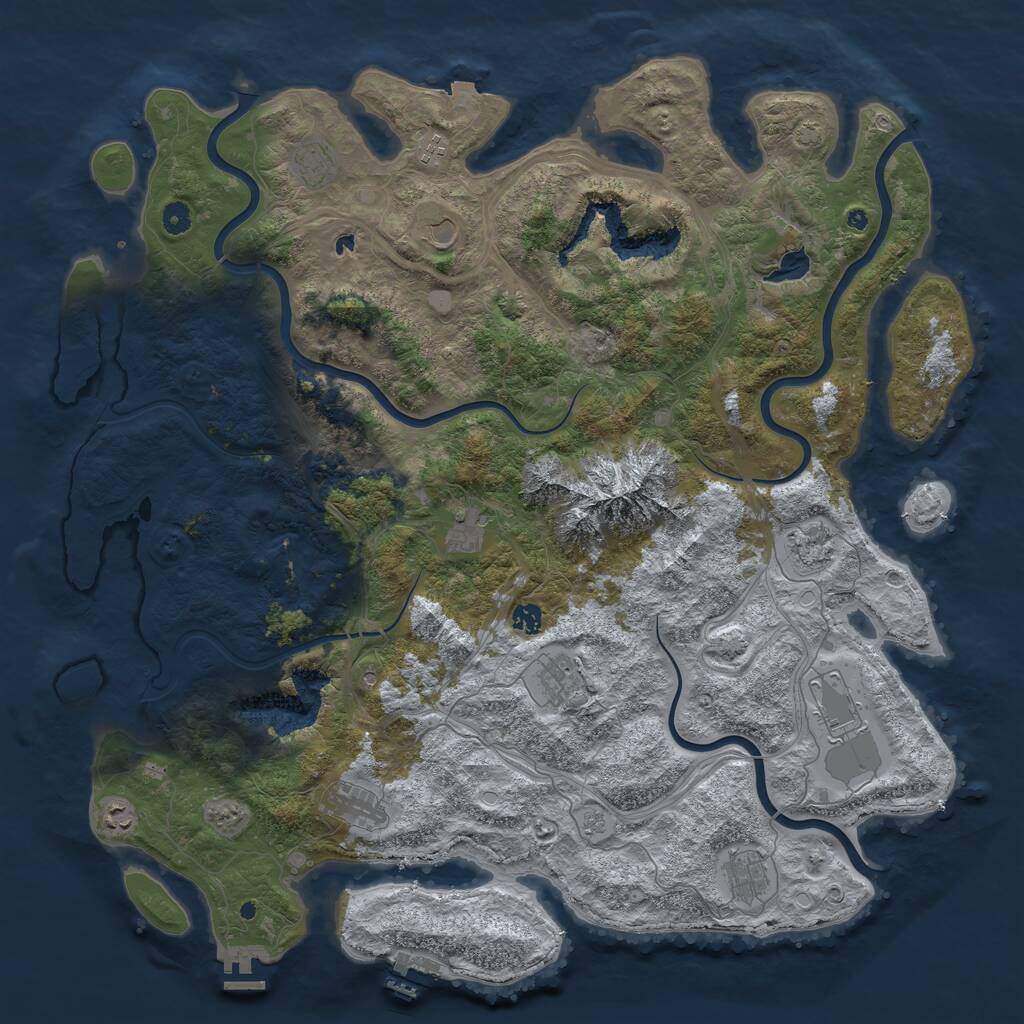 Rust Map: Procedural Map, Size: 5000, Seed: 2000171107, 17 Monuments