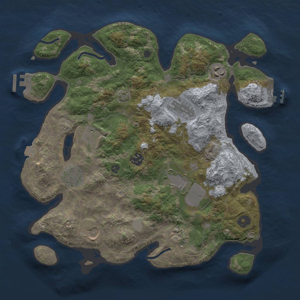 Rust Map: Procedural Map, Size: 3500, Seed: 427301134, 14 Monuments