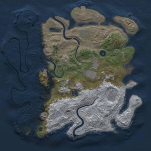 Thumbnail Rust Map: Procedural Map, Size: 3700, Seed: 7331, 12 Monuments