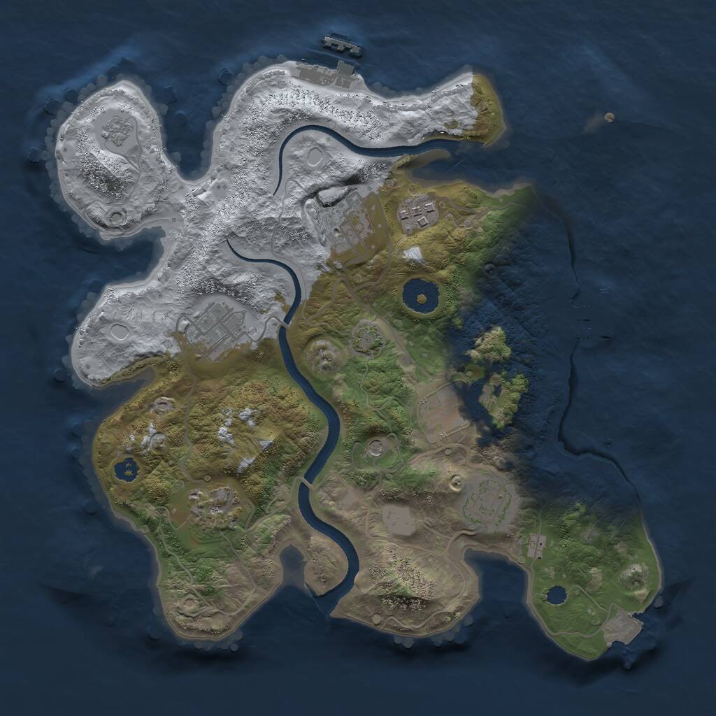 Rust Map: Procedural Map, Size: 3000, Seed: 706588941, 12 Monuments