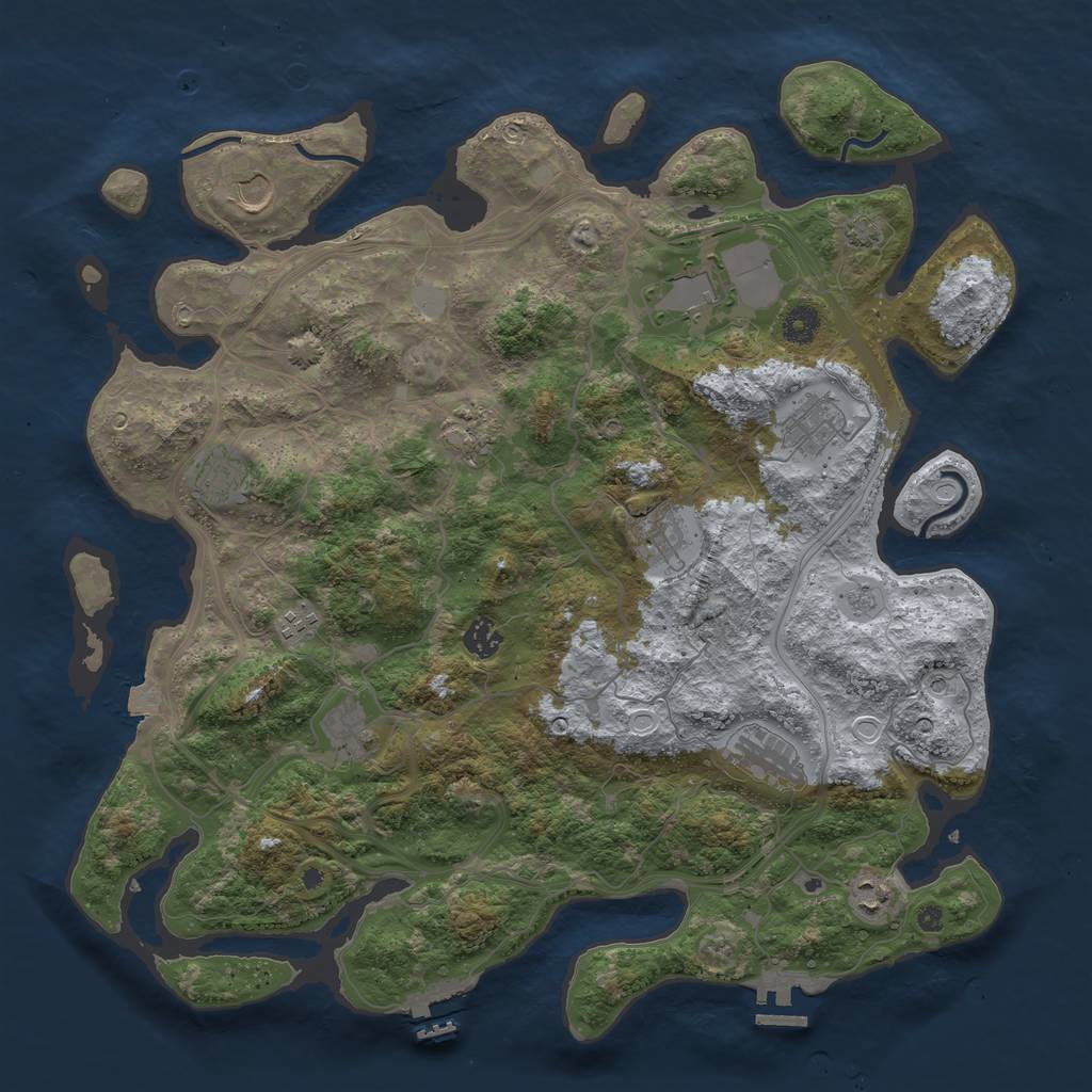 Rust Map: Procedural Map, Size: 4250, Seed: 286209110, 19 Monuments