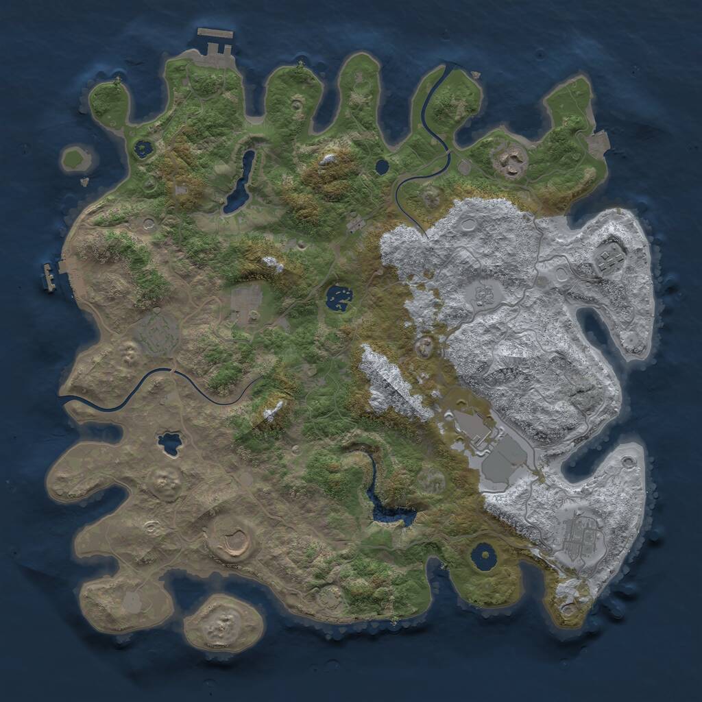 Rust Map: Procedural Map, Size: 4000, Seed: 683499788, 14 Monuments