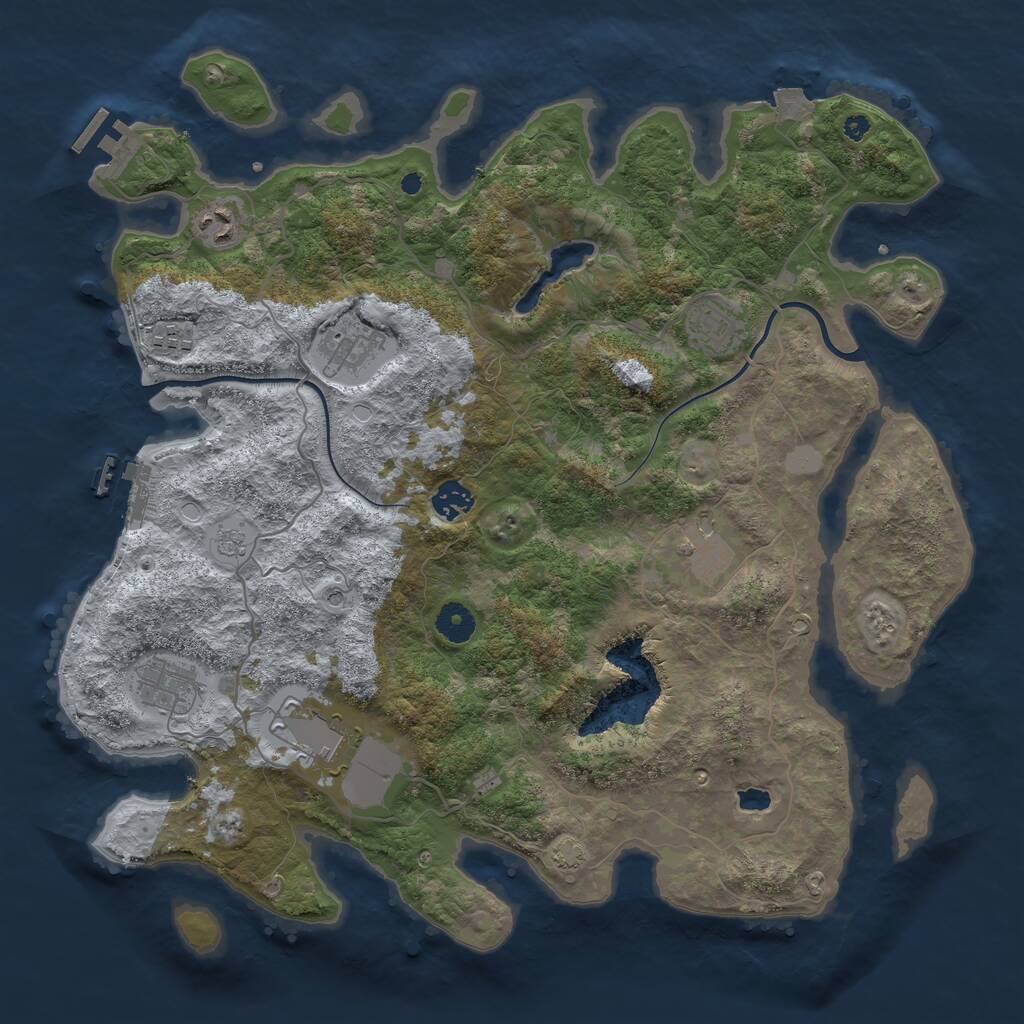 Rust Map: Procedural Map, Size: 4000, Seed: 857892306, 14 Monuments