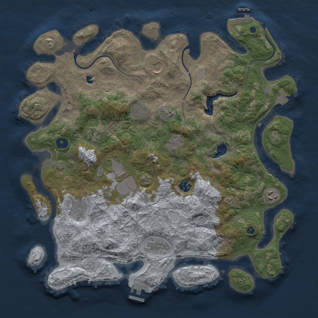 Rust Map: Procedural Map, Size: 4100, Seed: 541132976, 15 Monuments