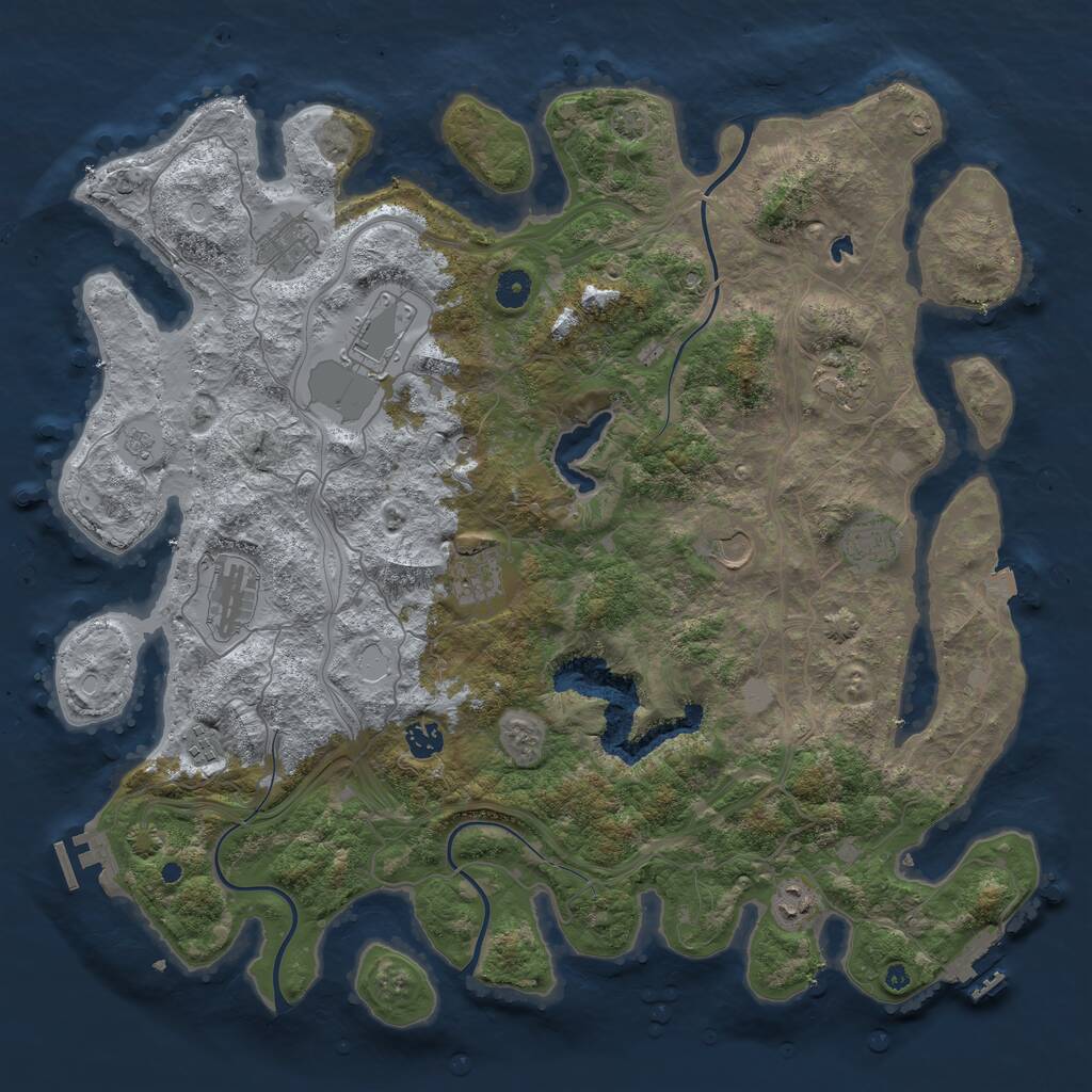 Rust Map: Procedural Map, Size: 4400, Seed: 13700, 16 Monuments