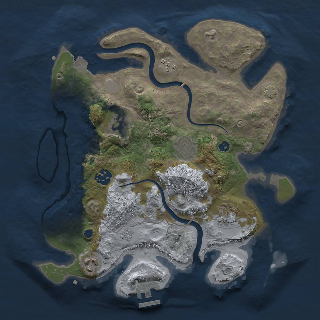 Rust Map: Procedural Map, Size: 3000, Seed: 9375481, 11 Monuments