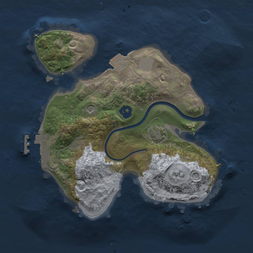 Rust Map: Procedural Map, Size: 2000, Seed: 89153, 4 Monuments