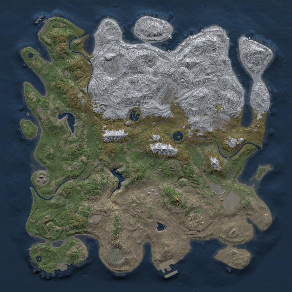 Rust Map: Procedural Map, Size: 4300, Seed: 30000058, 15 Monuments
