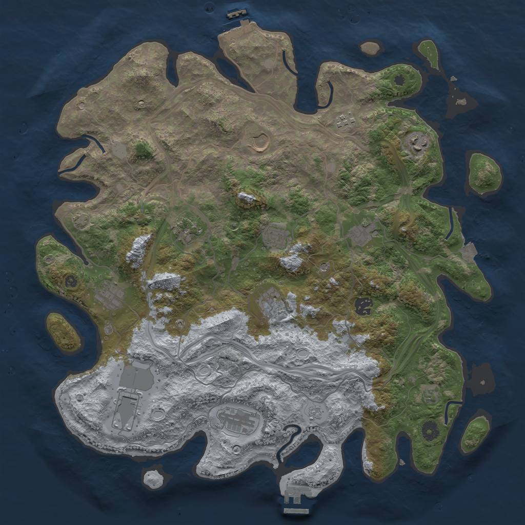 Rust Map: Procedural Map, Size: 4250, Seed: 1765264256, 19 Monuments