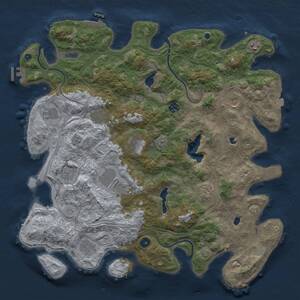 Thumbnail Rust Map: Procedural Map, Size: 4500, Seed: 734470458, 17 Monuments