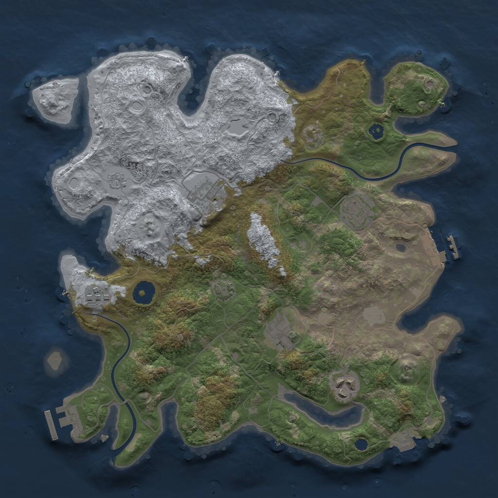 Rust Map: Procedural Map, Size: 3300, Seed: 269098196, 10 Monuments