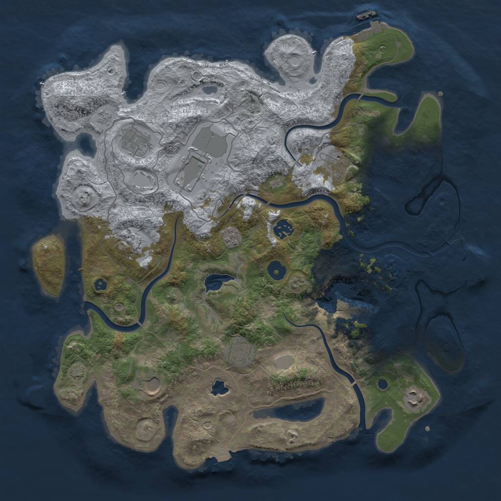 Rust Map: Procedural Map, Size: 4050, Seed: 462412970, 15 Monuments