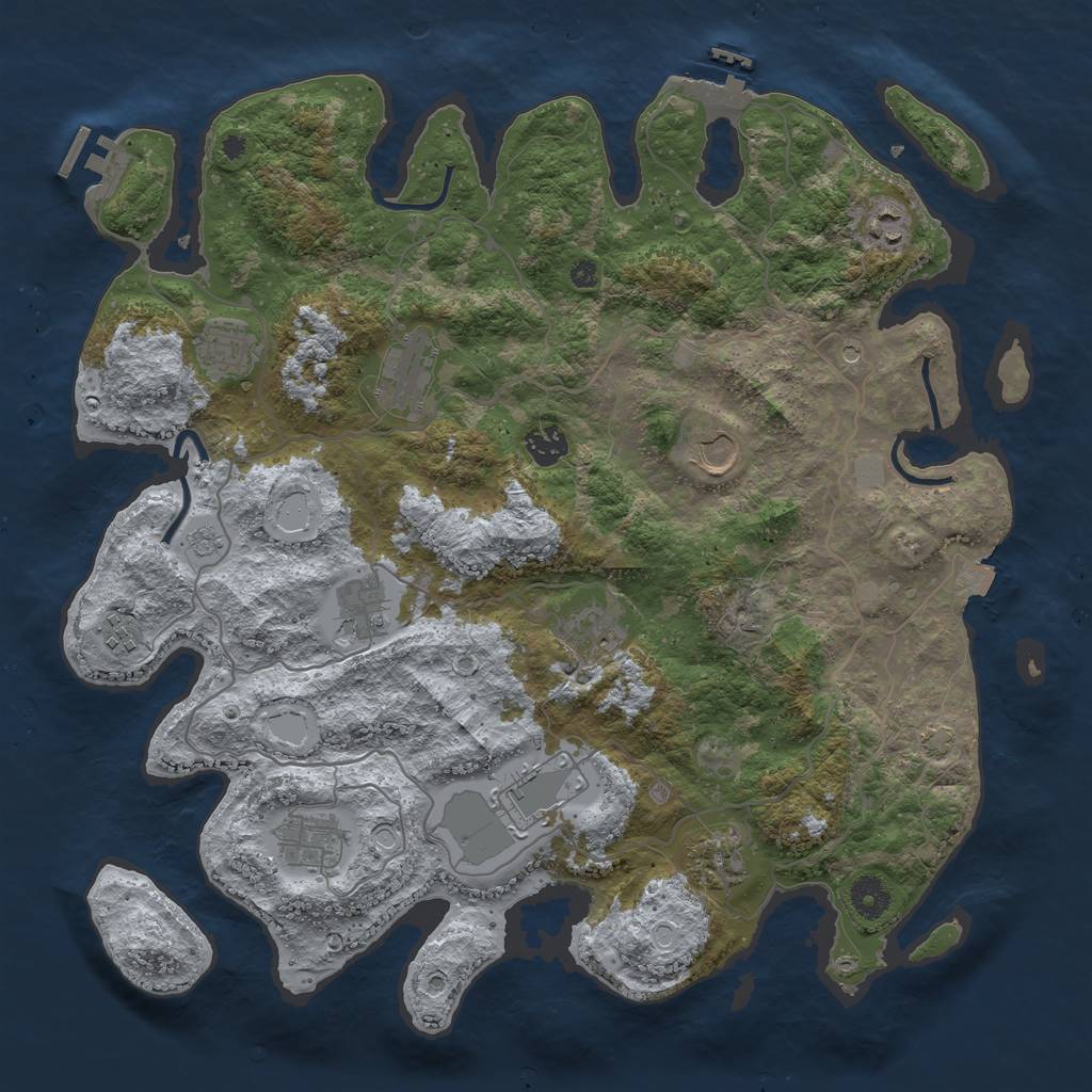 Rust Map: Procedural Map, Size: 4000, Seed: 288685184, 19 Monuments