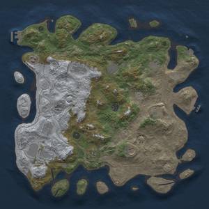 Thumbnail Rust Map: Procedural Map, Size: 4300, Seed: 76315097, 19 Monuments