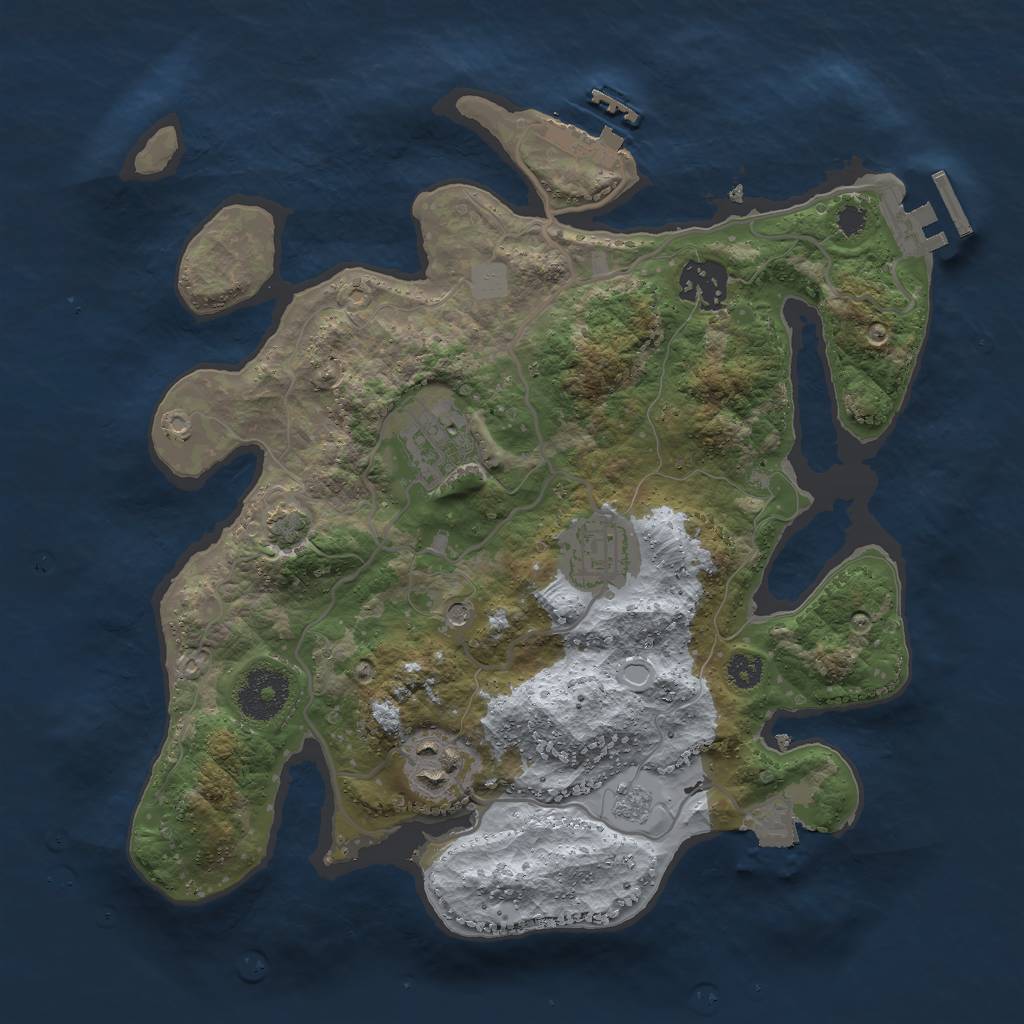 Rust Map: Procedural Map, Size: 3000, Seed: 25223, 12 Monuments