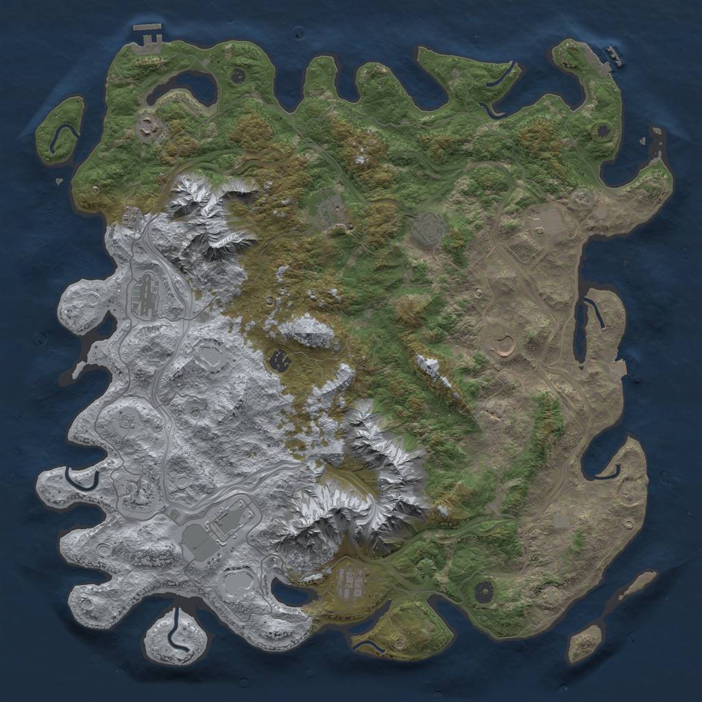 Rust Map: Procedural Map, Size: 5000, Seed: 498881211, 19 Monuments