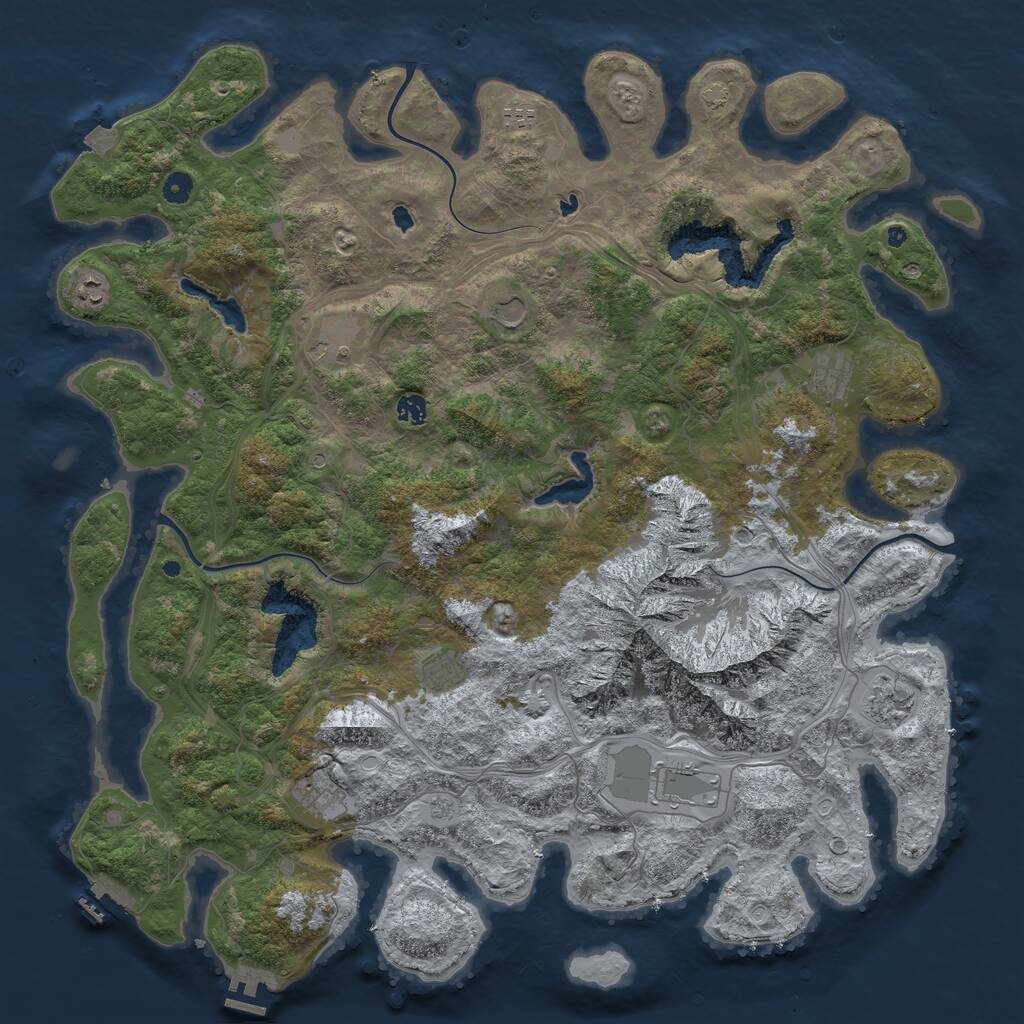 Rust Map: Procedural Map, Size: 5000, Seed: 104161660, 16 Monuments