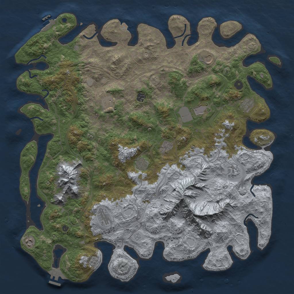 Rust Map: Procedural Map, Size: 5000, Seed: 104161660, 19 Monuments