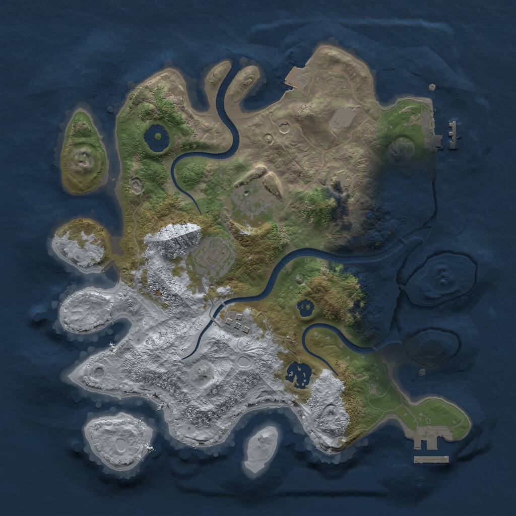 Rust Map: Procedural Map, Size: 3000, Seed: 1938977363, 9 Monuments