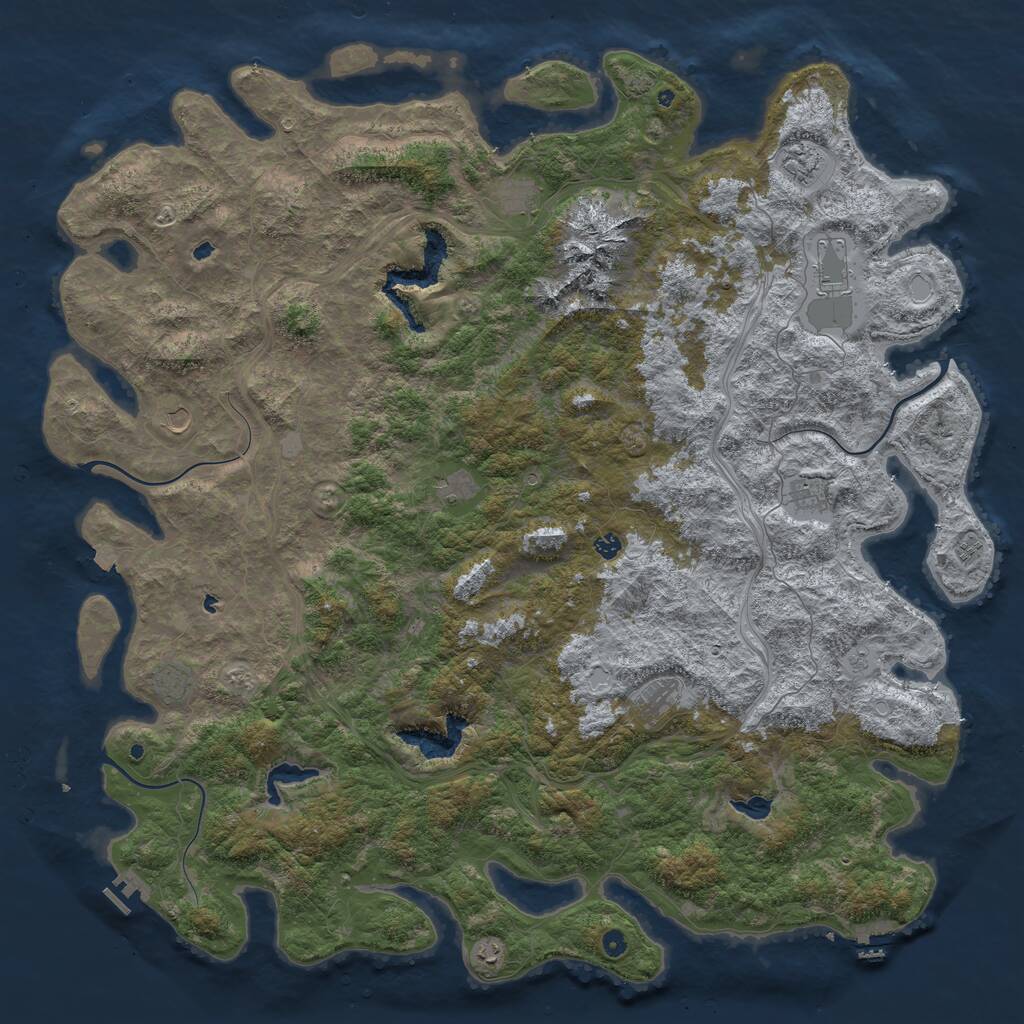 Rust Map: Procedural Map, Size: 6000, Seed: 21836, 17 Monuments