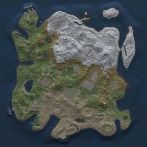 Thumbnail Rust Map: Procedural Map, Size: 3500, Seed: 42121907, 18 Monuments