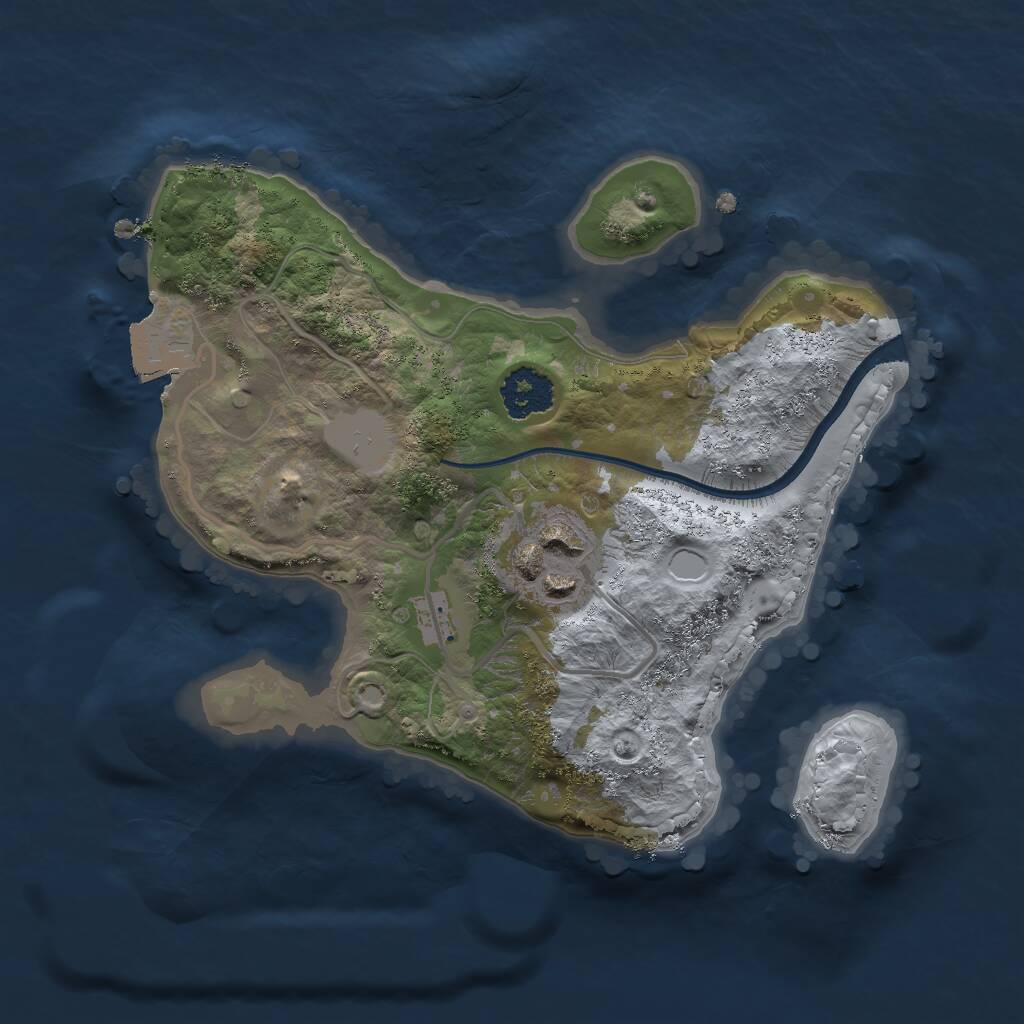 Rust Map: Procedural Map, Size: 2000, Seed: 151768210, 2 Monuments