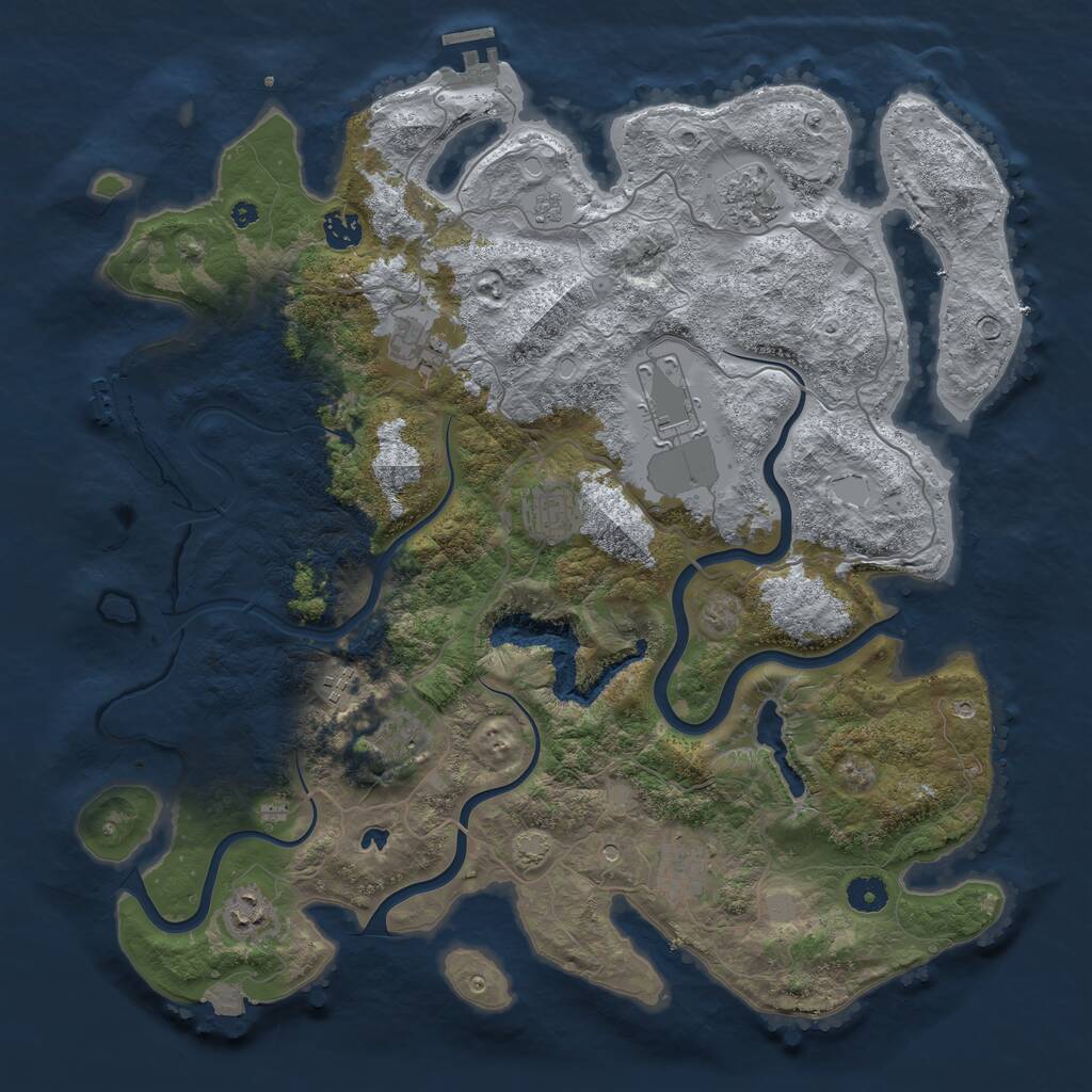 Rust Map: Procedural Map, Size: 4200, Seed: 840507506, 15 Monuments
