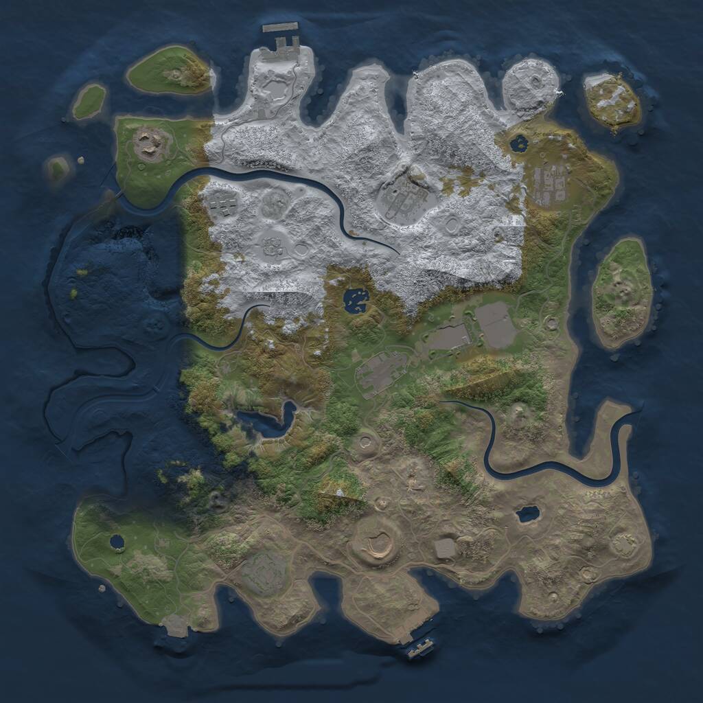 Rust Map: Procedural Map, Size: 4000, Seed: 586421744, 15 Monuments