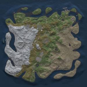 Thumbnail Rust Map: Procedural Map, Size: 4000, Seed: 1251001730, 18 Monuments