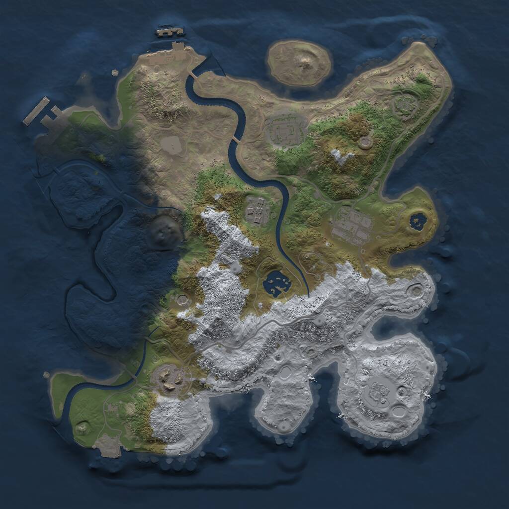 Rust Map: Procedural Map, Size: 3000, Seed: 24860, 11 Monuments