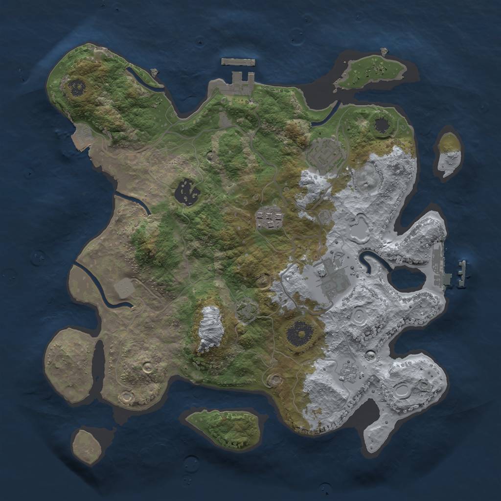 Rust Map: Procedural Map, Size: 3000, Seed: 13911, 11 Monuments