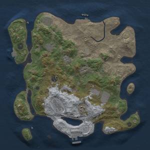 Thumbnail Rust Map: Procedural Map, Size: 3500, Seed: 195881630, 16 Monuments