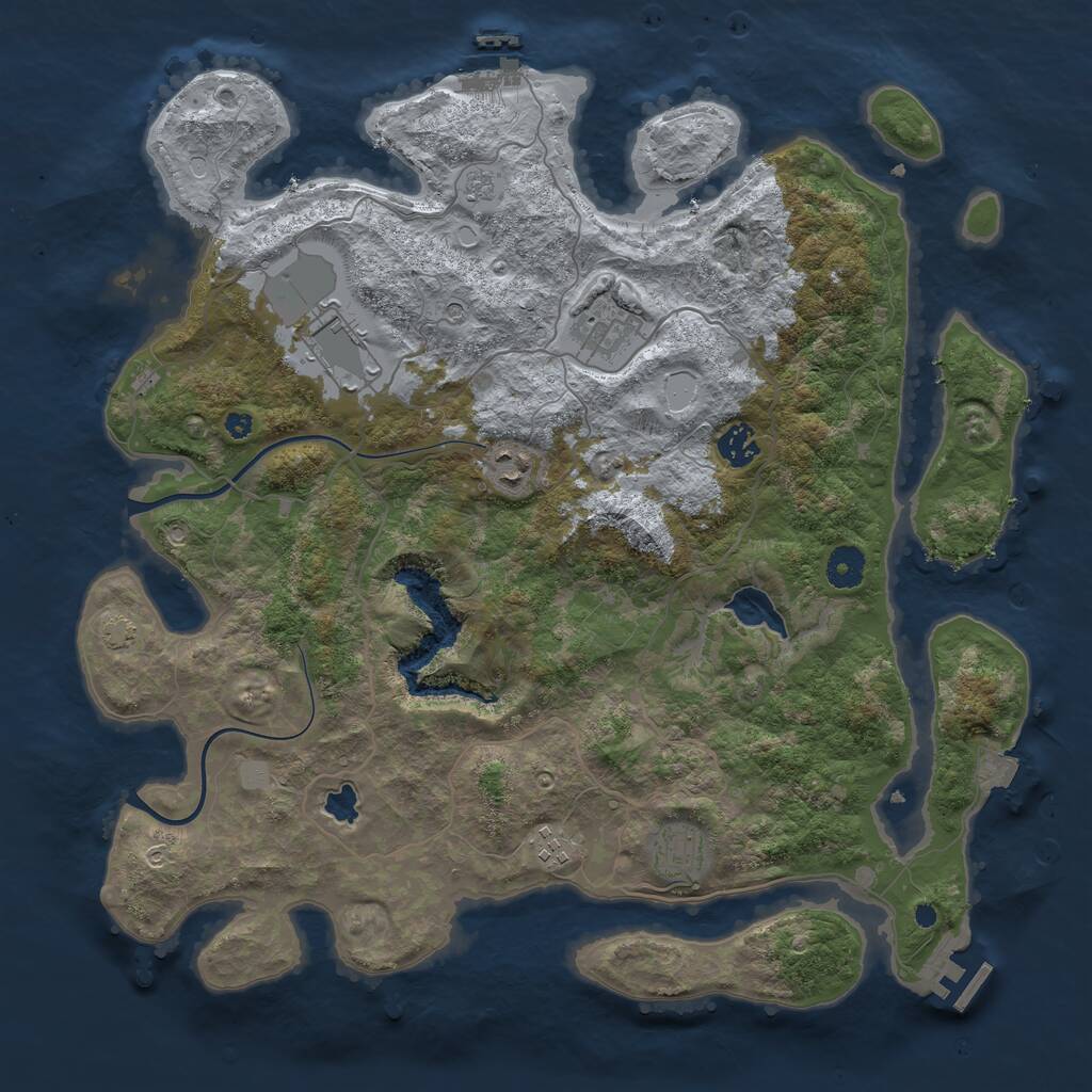 Rust Map: Procedural Map, Size: 4000, Seed: 1667328105, 12 Monuments