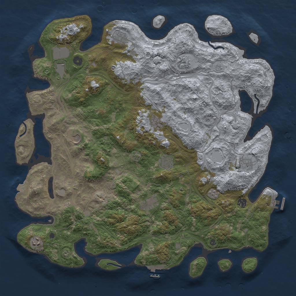 Rust Map: Procedural Map, Size: 4750, Seed: 1234567890, 19 Monuments