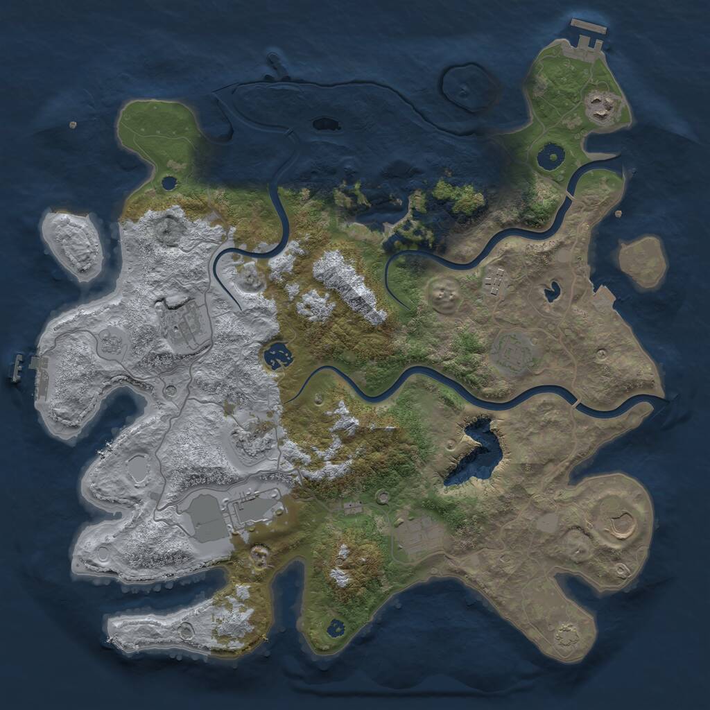 Rust Map: Procedural Map, Size: 4000, Seed: 869825491, 15 Monuments