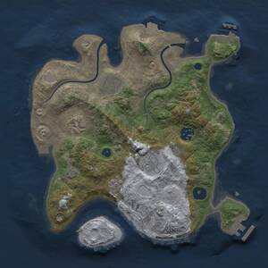 Thumbnail Rust Map: Procedural Map, Size: 3000, Seed: 104470641, 10 Monuments