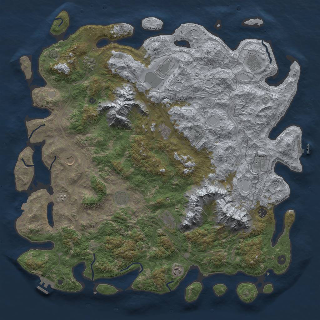 Rust Map: Procedural Map, Size: 5250, Seed: 1234567890, 19 Monuments