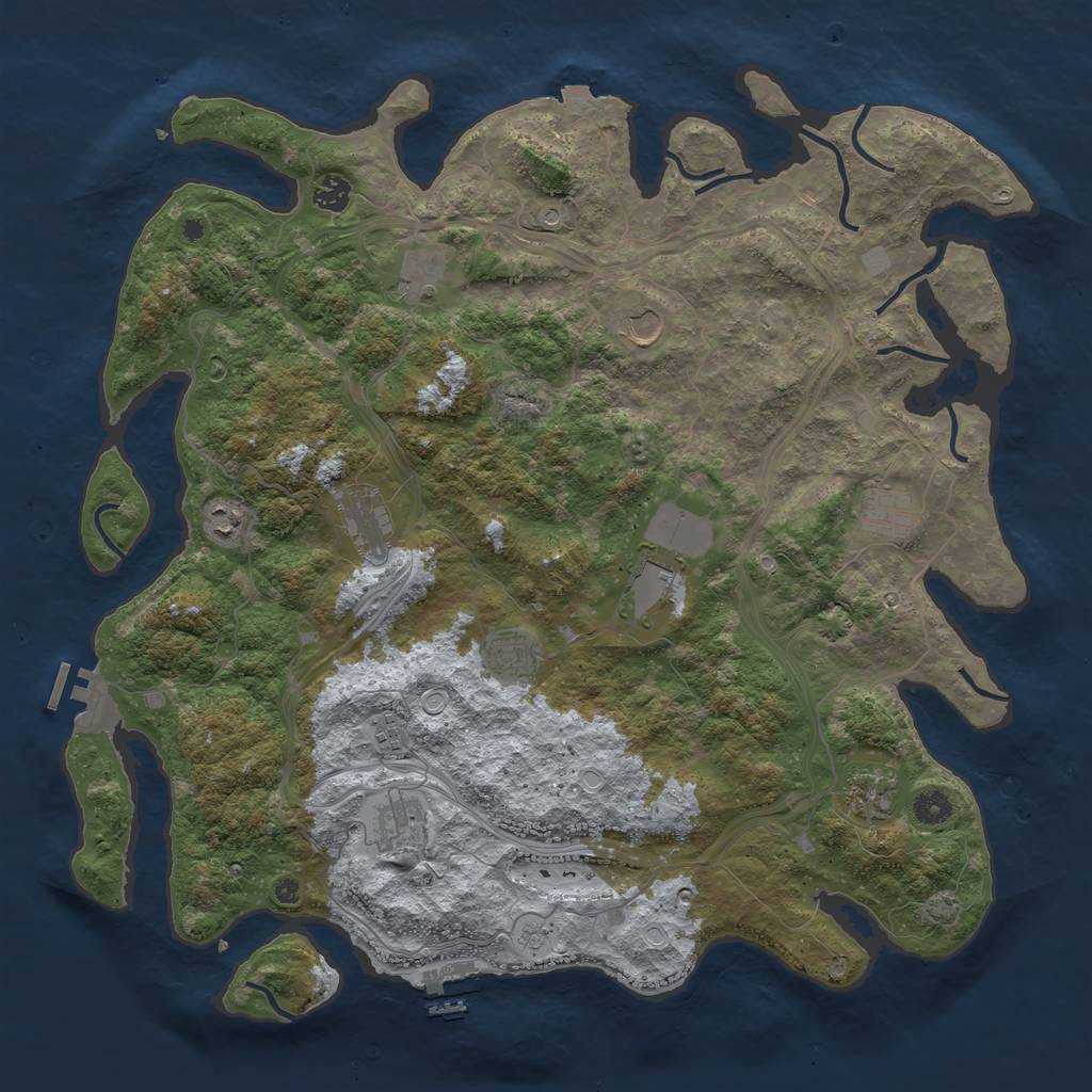 Rust Map: Procedural Map, Size: 4500, Seed: 655289098, 19 Monuments