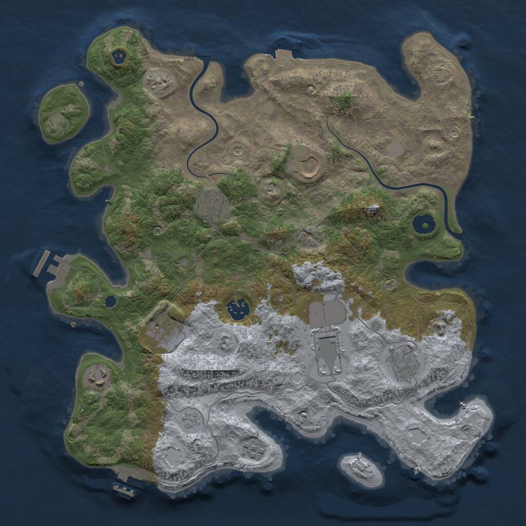Rust Map: Procedural Map, Size: 3700, Seed: 12311163, 14 Monuments
