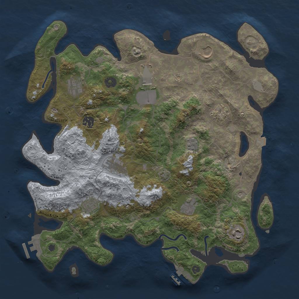 Rust Map: Procedural Map, Size: 3850, Seed: 18072024, 18 Monuments