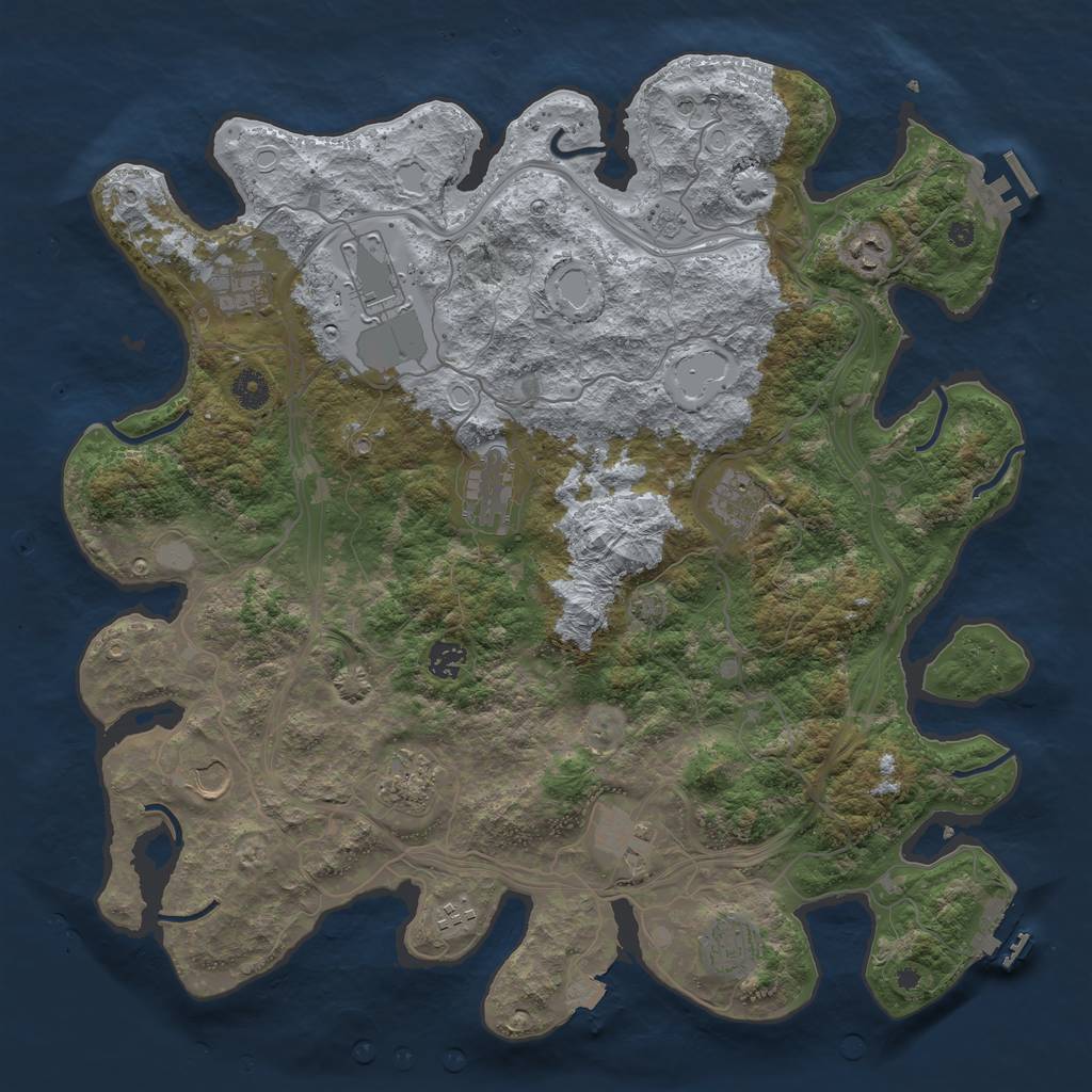 Rust Map: Procedural Map, Size: 4250, Seed: 2040535600, 19 Monuments