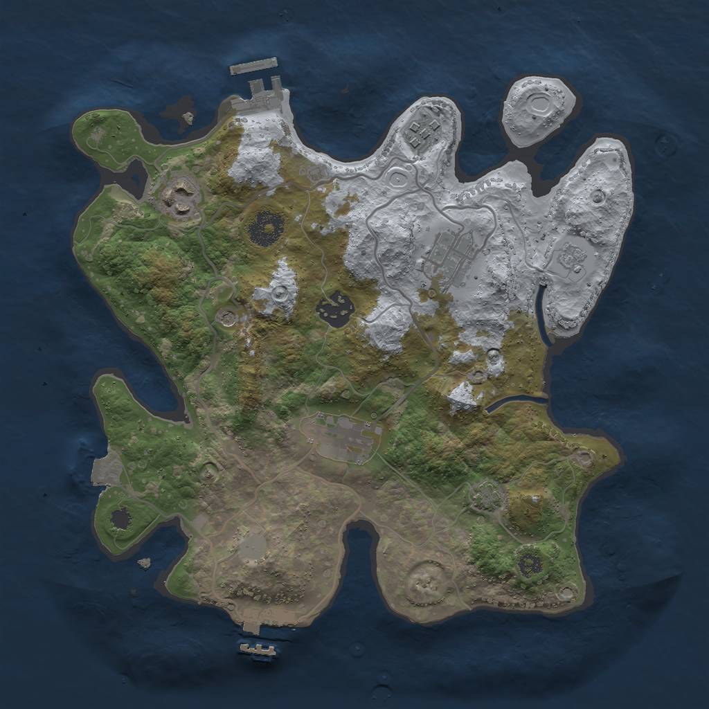 Rust Map: Procedural Map, Size: 3000, Seed: 94067741, 13 Monuments