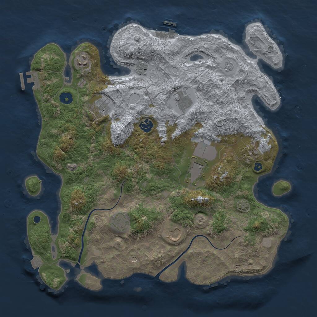 Rust Map: Procedural Map, Size: 3750, Seed: 262523655, 15 Monuments