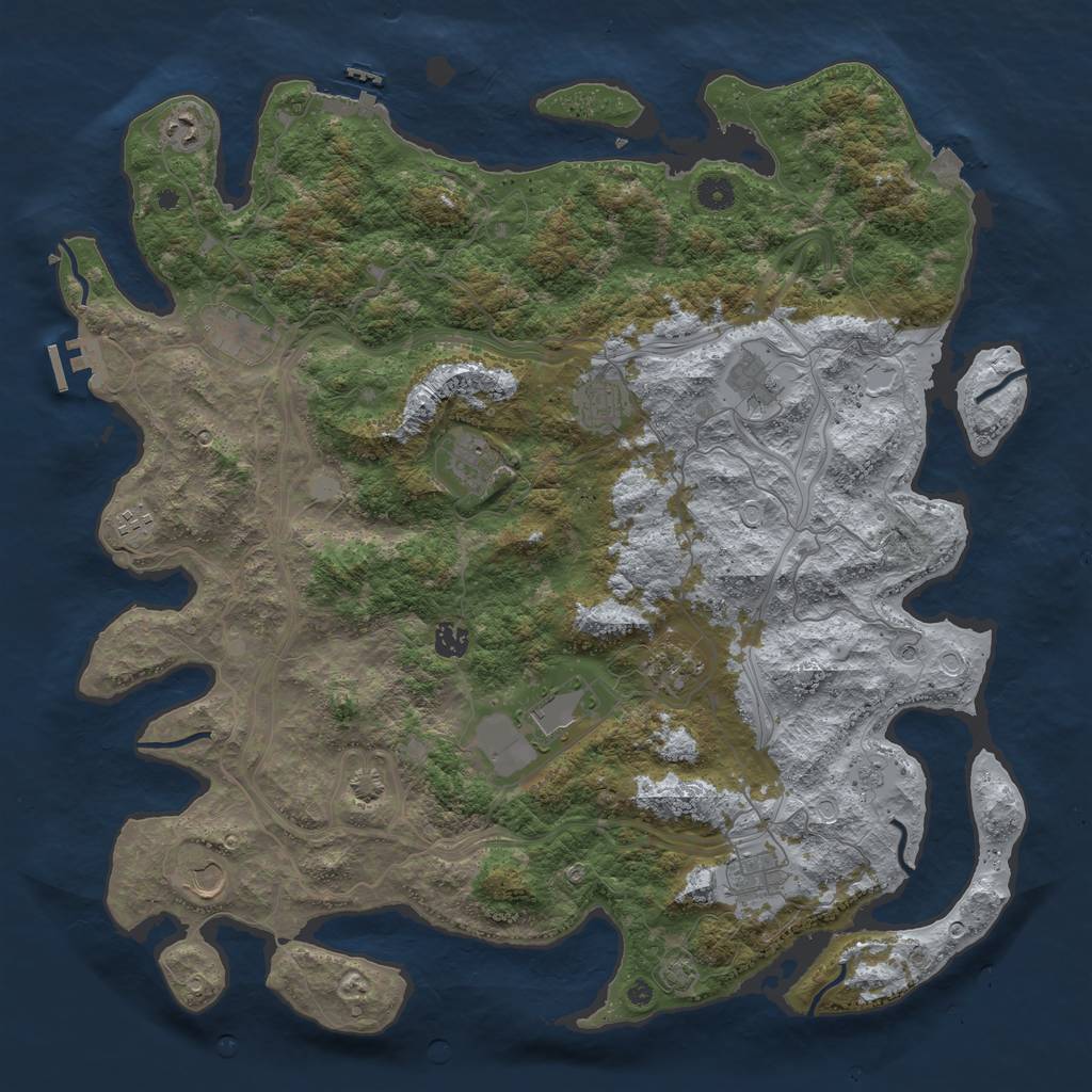 Rust Map: Procedural Map, Size: 4600, Seed: 6068100, 19 Monuments