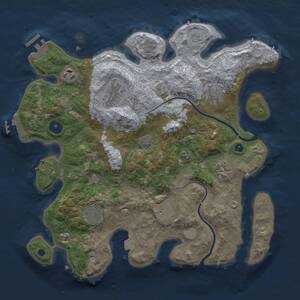 Thumbnail Rust Map: Procedural Map, Size: 3478, Seed: 1, 13 Monuments